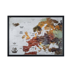 Eiropas karte ar tapām Bonusa 100 tapas, Piedzīvojumu karte ar rāmi, [Korķa karte] цена и информация | Карты мира | 220.lv
