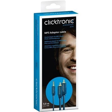 Clicktronic 70468, Aux 3.5 mm/RCA, 3 m cena un informācija | Kabeļi un vadi | 220.lv