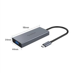 Orico 5-in-1 Adapter Hub, HDMI 4K + USB 3.0 + VGA + AUX + USB-C PD 60W cena un informācija | Adapteri un USB centrmezgli | 220.lv