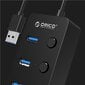 Adapteris Orico USB 3.0 Hub with switches, 5x USB (black) cena un informācija | Adapteri un USB centrmezgli | 220.lv