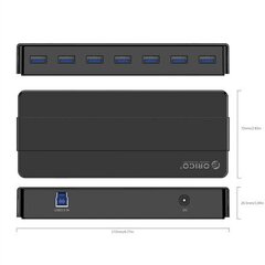 Adapter Hub 7-in-1 Orico USB 3.0 + USB 3.0 cable 1m cena un informācija | Adapteri un USB centrmezgli | 220.lv