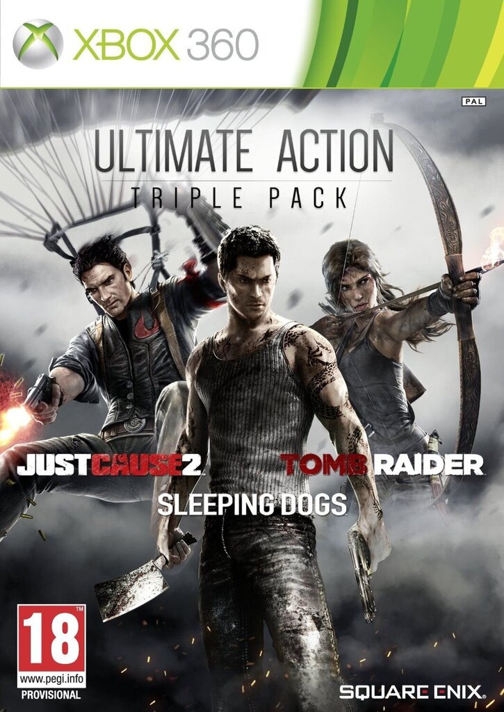 Xbox 360 Ultimate Action Triple Pack: Just Cause 2, Tomb Raider and Sleeping Dogs цена и информация | Datorspēles | 220.lv