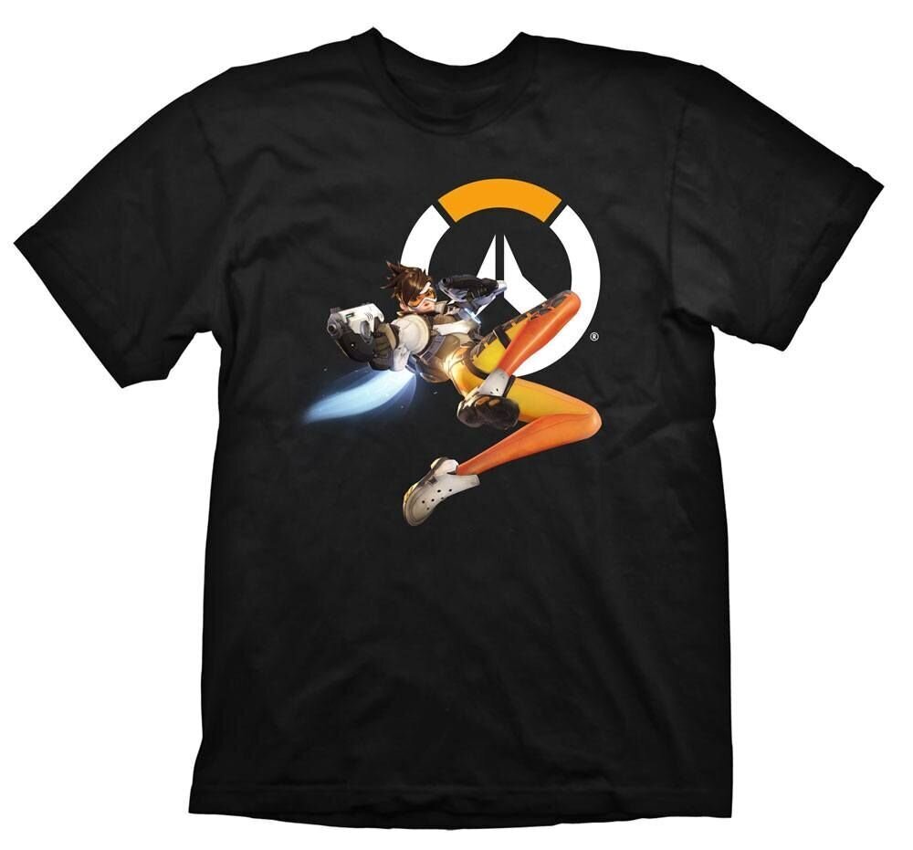 T-Shirt Overwatch Tracer, Black Size L цена и информация | Datorspēļu suvenīri | 220.lv