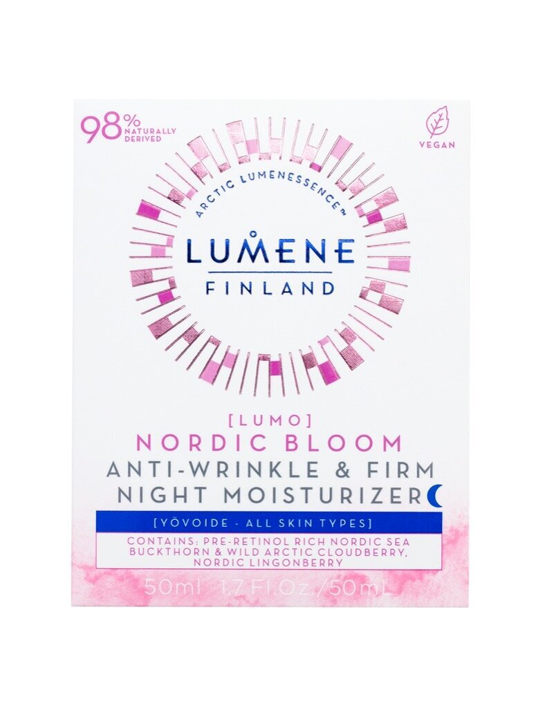 Nostiprinošs, mitrinošs, nakts sejas krēms Lumene Nordic Bloom Anti-wrinkle & Firm 50 ml. cena un informācija | Sejas krēmi | 220.lv