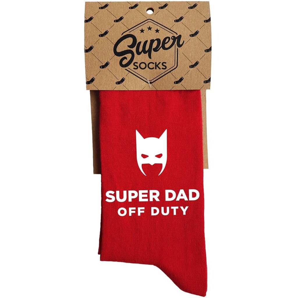 Zeķes "Super dad off duty" cena un informācija | Oriģinālas zeķes | 220.lv