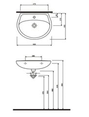 KOLO IDOL vannas istabas izlietne 600x 455 mm, balta cena un informācija | Izlietnes | 220.lv