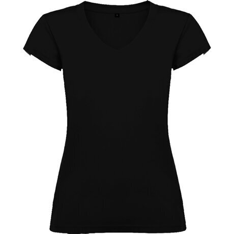 Sieviešu T-krekls ar V-veida kakla izgriezumu, melns cena un informācija | T-krekli sievietēm | 220.lv