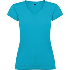 Sieviešu T-krekls ar V-veida kakla izgriezumu, zils cena un informācija | T-krekli sievietēm | 220.lv