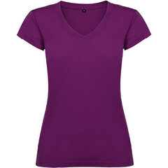 Sieviešu T-krekls ar V-veida kakla izgriezumu, violets cena un informācija | T-krekli sievietēm | 220.lv