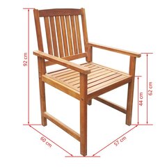 vidaXL dārza krēsli, 2 gab., akācijas masīvkoks, brūni cena un informācija | Dārza krēsli | 220.lv