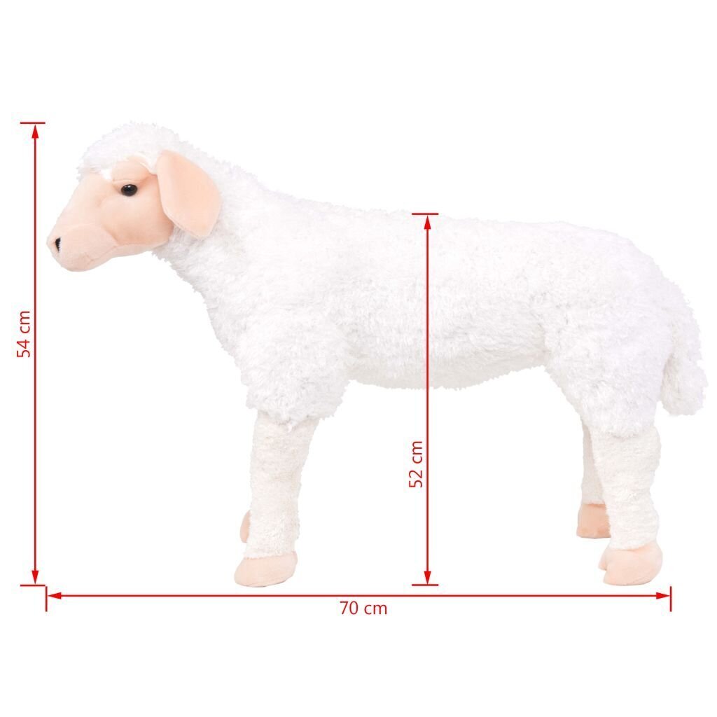 Rotaļu aitiņa, balts plīšs, XXL cena un informācija | Mīkstās (plīša) rotaļlietas | 220.lv