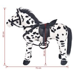 Rotaļu zirgs, XXL, plīšs, melns ar baltu cena un informācija | Mīkstās (plīša) rotaļlietas | 220.lv