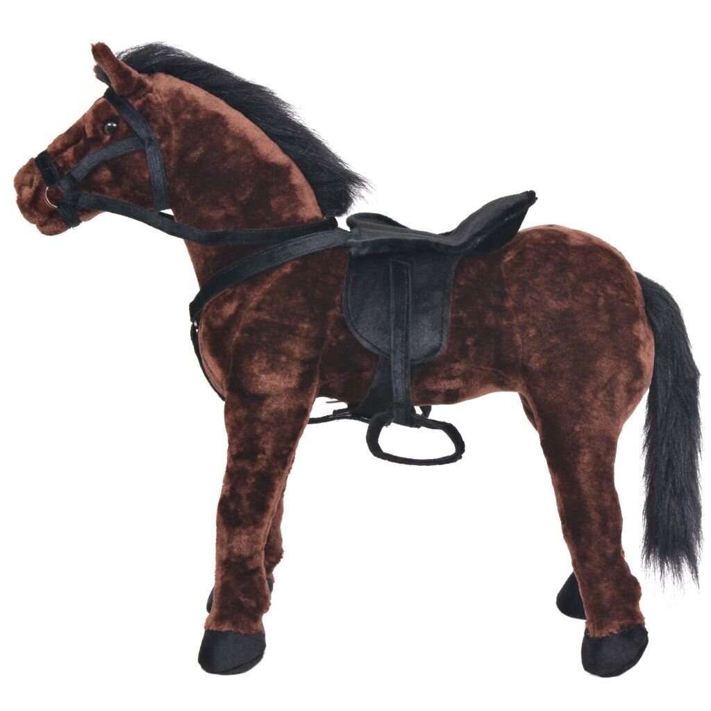 Rotaļu zirgs, XXL, tumši brūns plīšs цена и информация | Mīkstās (plīša) rotaļlietas | 220.lv