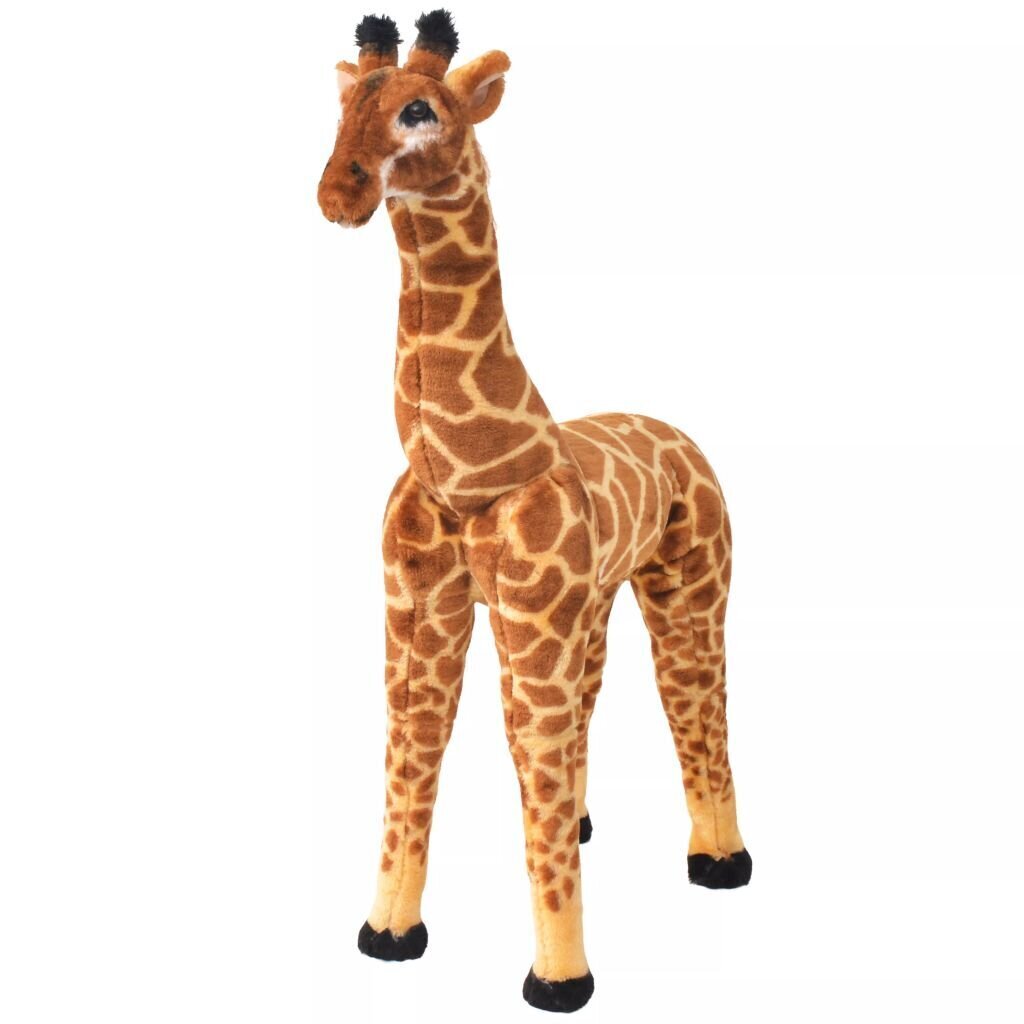 Rotaļu žirafe, XXL, plīšs, brūna ar dzeltenu cena un informācija | Mīkstās (plīša) rotaļlietas | 220.lv