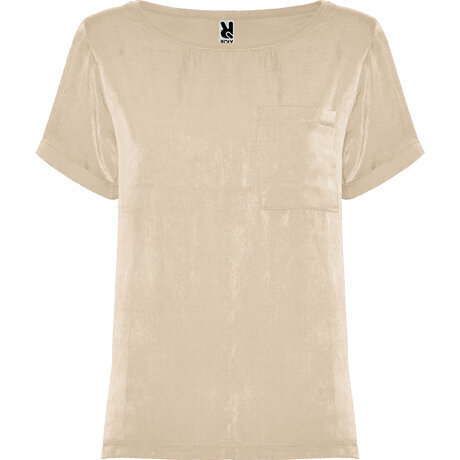 T-krekls ar īsām piedurknēm sievietēm, bēšs cena un informācija | Blūzes, sieviešu krekli | 220.lv