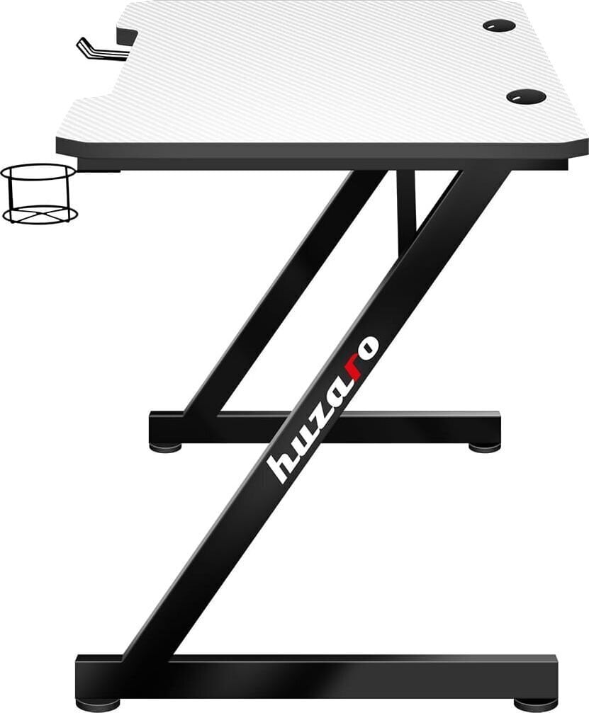 Spēļu galds Huzaro Hero 2.5, balts/melns cena un informācija | Datorgaldi, rakstāmgaldi, biroja galdi | 220.lv