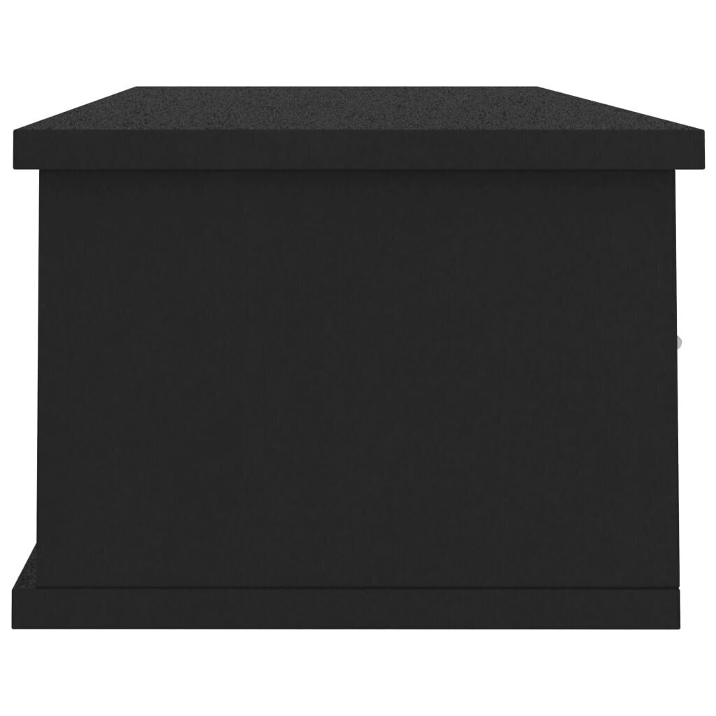 Sienas atvilktņu plaukts, melns, 88x26x18,5 cm, skaidu plāksne цена и информация | Plaukti | 220.lv