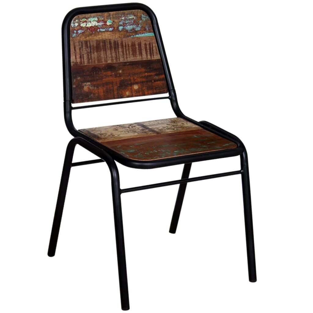 vidaXL virtuves krēsli, 4 gab., pārstrādāts masīvkoks cena un informācija | Virtuves un ēdamistabas krēsli | 220.lv