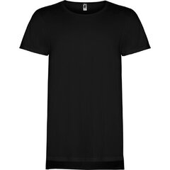 Unisex T-krekls ar īsām piedurknēm, garu jostasvietu, melns cena un informācija | Vīriešu T-krekli | 220.lv
