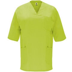 Unisex krekls ar īsām piedurknēm un izgriezumu, zaļgandzeltens cena un informācija | Medicīnas apģērbs  | 220.lv