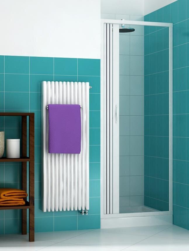 Vienā pusē PVC izvelkamas dušas durvis 90 cm cena un informācija | Dušas durvis, dušas sienas | 220.lv