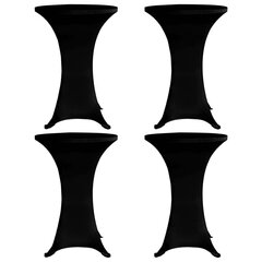 Galda pārvalki, 4 gab., Ø 60 cm, melns elastīgs audums цена и информация | Скатерти, салфетки | 220.lv