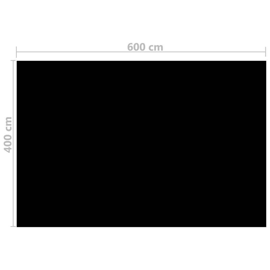 vidaXL baseina pārklājs, 600x400 cm, četrstūra, PE, melns cena un informācija | Baseinu piederumi | 220.lv