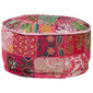 Tekstilmozaīkas pufs, kokvilna, roku darbs, 40x20 cm, rozā cena un informācija | Sēžammaisi, pufi | 220.lv