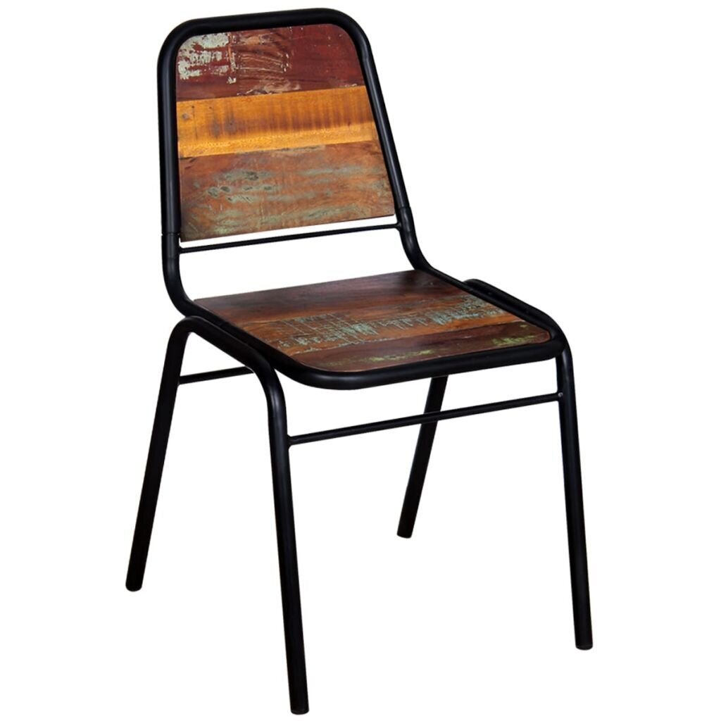 VidaXL virtuves krēsli, 6 gab., pārstrādāts masīvkoks cena un informācija | Virtuves un ēdamistabas krēsli | 220.lv