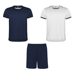 Unisex sporta tērps: 2 T-krekli + 1 šorti, tumši zils/balts cena un informācija | Sporta apģērbs vīriešiem | 220.lv