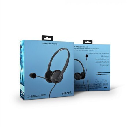 Energy Sistem Headset Office 2 Anthracite 452132 cena un informācija | Austiņas | 220.lv