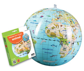 Надувной глобус-мяч CALY, Мировые животные, 40742, 30 см цена и информация | Развивающие игрушки | 220.lv