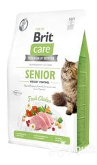 Brit Care Cat Grain-Free Senior Weight Control полноценный корм для кошек 7кг цена и информация | Сухой корм для кошек | 220.lv