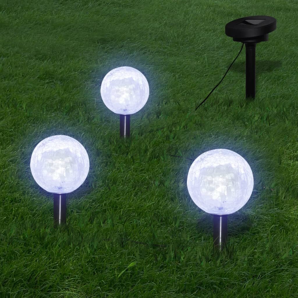 vidaXL Dārza LED lampas, 6 gab., ar zemes mietiņiem un saules paneļiem cena un informācija | Āra apgaismojums | 220.lv