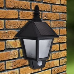 vidaXL Solārās sienas lampas ar kustību sensoru, 2 gab., melnas цена и информация | Уличное освещение | 220.lv