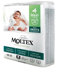 Autiņbiksītes-biksītes Moltex Pure & Nature 4 Maxi 7-12kg 22gab cena un informācija | Autiņbiksītes | 220.lv