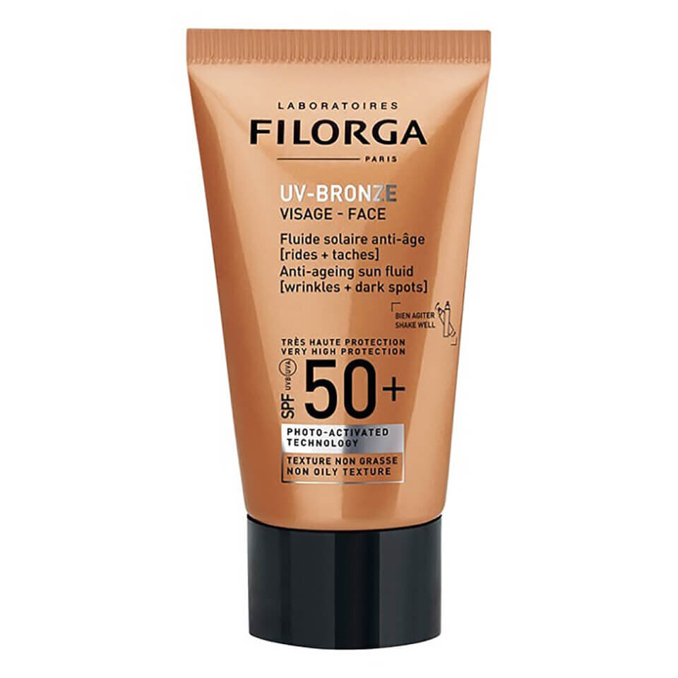 Daudzfunkcionāls, no saules aizsargājošs sejas šķidrums Filorga UV-Bronze SPF 50, 40 ml cena un informācija | Sauļošanās krēmi | 220.lv