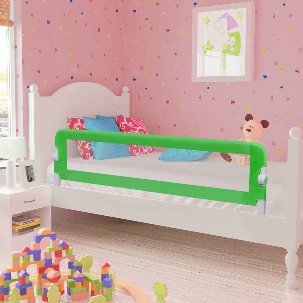 VidaXL bērnu gultas aizsargbarjeras, 2 gab., zaļas, 150x42 cm cena un informācija | Bērnu drošības preces | 220.lv