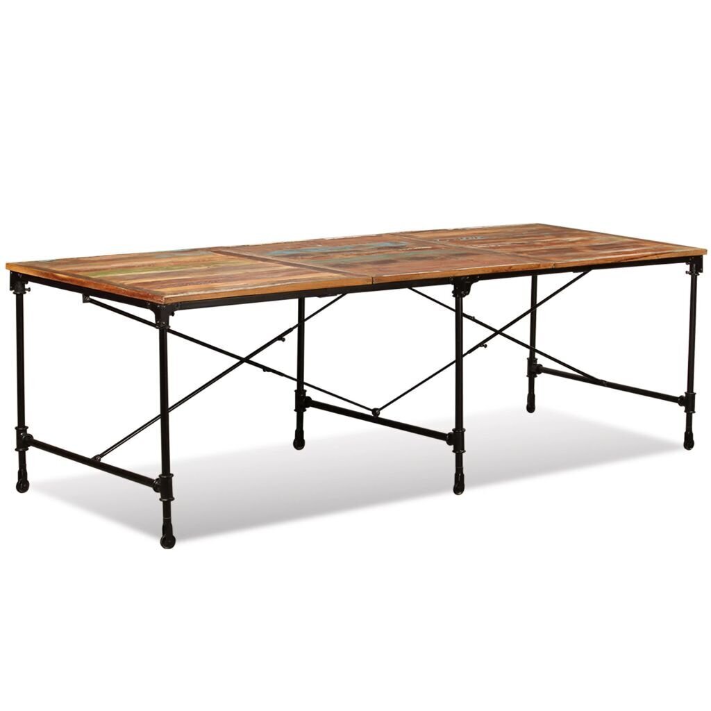 VidaXL virtuves galds, 240 cm, pārstrādāts masīvkoks cena un informācija | Virtuves galdi, ēdamgaldi | 220.lv