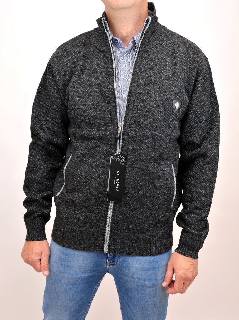 Vīriešu džemperis ar rāvējslēdzēju Mostom 1666, melns cena un informācija | Vīriešu džemperi | 220.lv