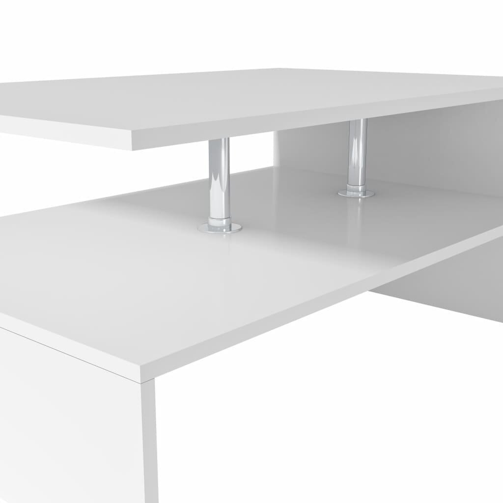 VidaXL kafijas galdiņš, 90x59x42 cm, kokskaidu plātne, balts cena un informācija | Žurnālgaldiņi | 220.lv