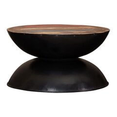 VidaXL kafijas galdiņš 60x60x33 cm, ar melnu pamatni, pārstrādāts koks cena un informācija | Žurnālgaldiņi | 220.lv