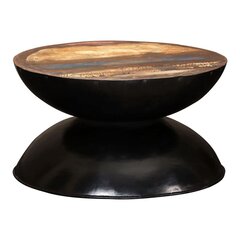 VidaXL kafijas galdiņš 60x60x33 cm, ar melnu pamatni, pārstrādāts koks cena un informācija | Žurnālgaldiņi | 220.lv