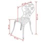 vidaXL bistro krēsli, 2 gab., liets alumīnijs, balti cena un informācija | Dārza krēsli | 220.lv