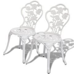 vidaXL bistro krēsli, 2 gab., liets alumīnijs, balti cena un informācija | Dārza krēsli | 220.lv