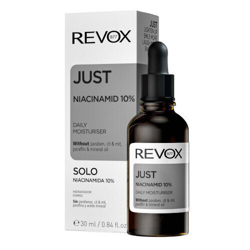 Barojošs sejas serums Revox Just Niacinamide Just 10%, 30 ml cena un informācija | Serumi sejai, eļļas | 220.lv