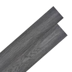VidaXL grīdas dēļi, 5,02 m², 2 mm, pašlīmējoši, PVC, melni ar baltu cena un informācija | Āra grīdas segumi | 220.lv