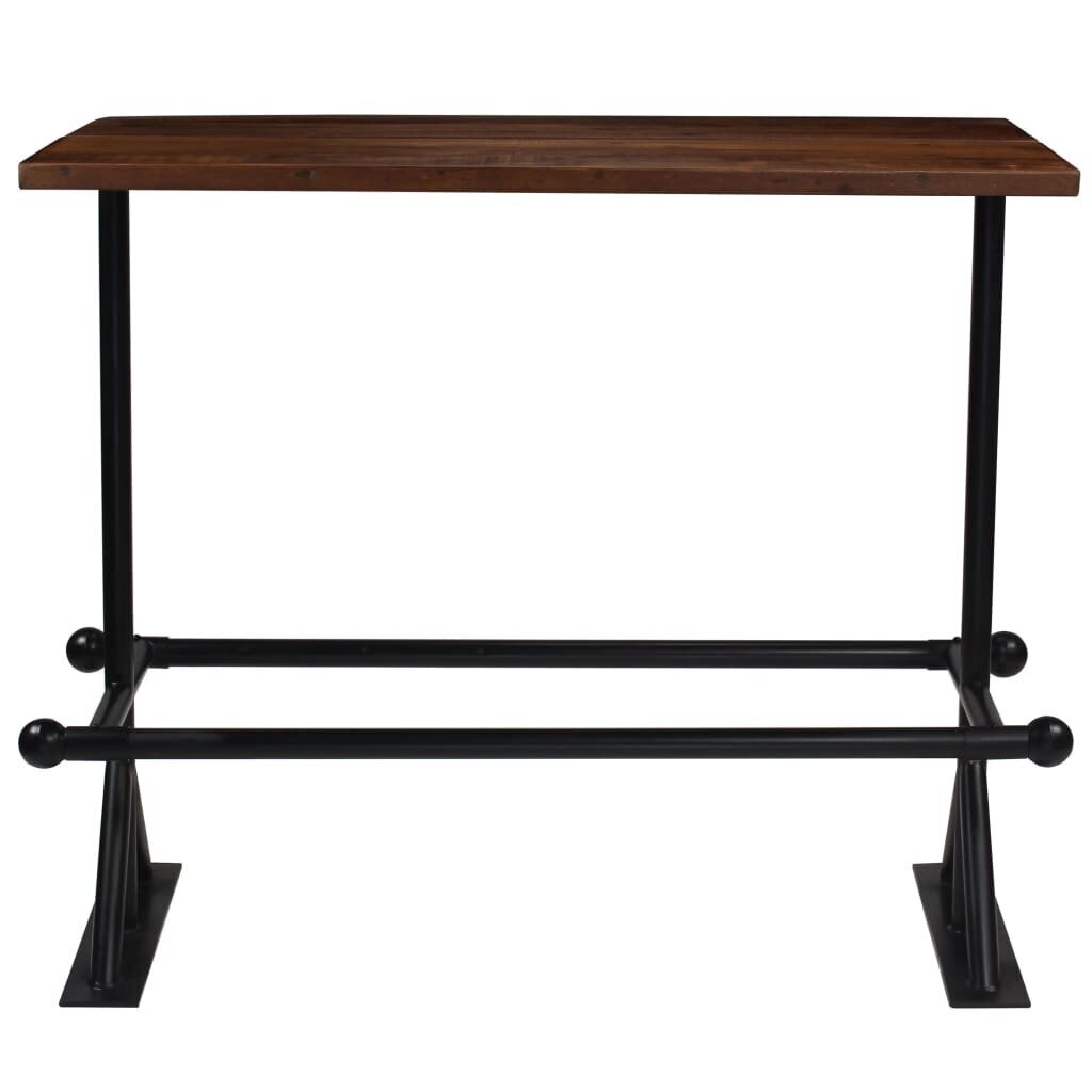 VidaXL bāra galds, 150x70x107 cm, pārstrādāts masīvkoks, tumši brūns cena un informācija | Virtuves galdi, ēdamgaldi | 220.lv