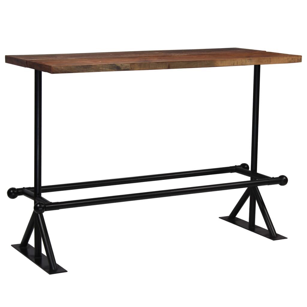 VidaXL bāra galds, 150x70x107 cm, pārstrādāts masīvkoks, tumši brūns цена и информация | Virtuves galdi, ēdamgaldi | 220.lv