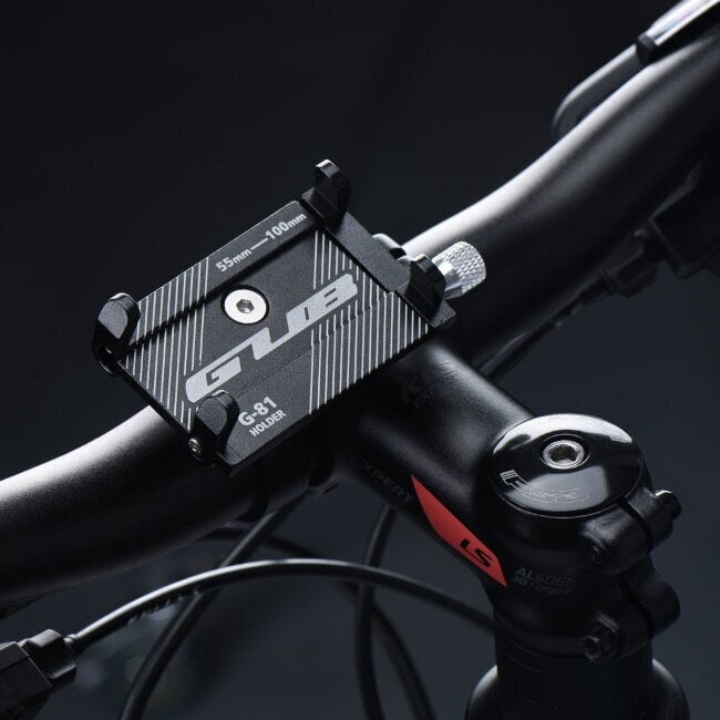 GUB G81 Metāla Universāls velosipēdu turētājs / stūres stiprinājums 55-110mm ierīcēm Melns cena un informācija | Auto turētāji | 220.lv